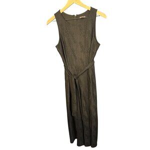 Vince Camuto 6 Black Lace Sleeveless Jumpsuit With Tie Waist
